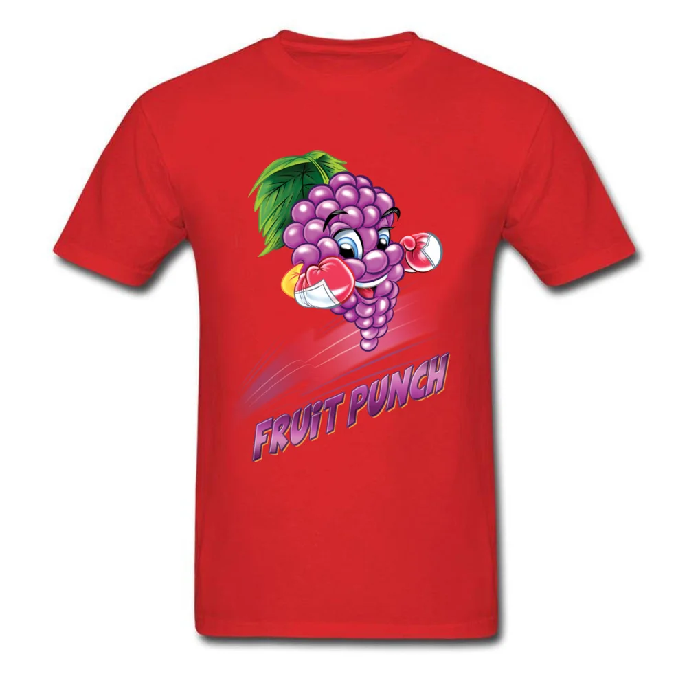 Fruit Punch Punny Custom Tees Short Sleeve for Men 100% Cotton Fabric ostern Day O Neck T Shirts Funny Tshirts Fashionable Fruit Punch Punny red