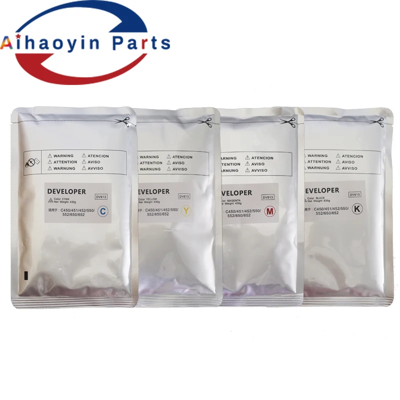 

1sets 4pcs kmcy Developer DV613 for Konica Minolta Bizhub C451 C452 C550 C552 C650 C652 developer