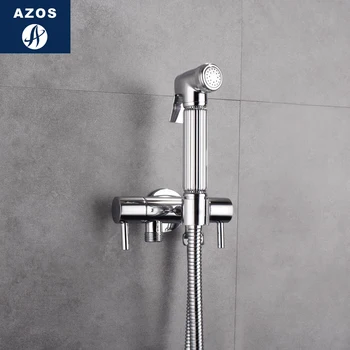 

Azos Bidet Faucet Pressurized Shower Nozzle Brass Chrome Cold Water Two Function Toilet Sink Bathroom Round PJPQ008D