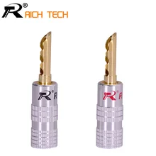 Русский Лидер продаж 2 пары черный и красный разъем типа "банан" 24 к позолоченная медь BFA 4 мм разъем типа "банан" штекер динамика 4 шт./лот