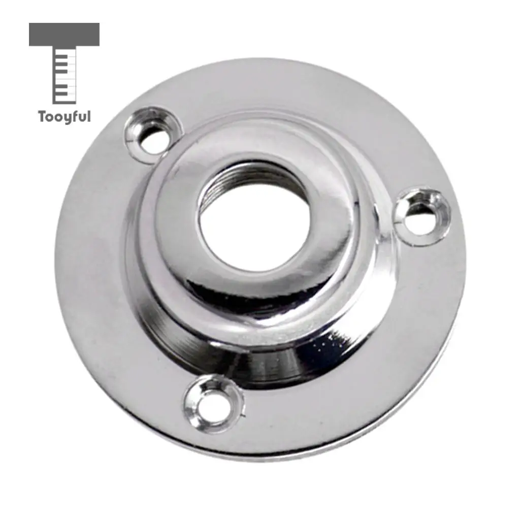 Tooyful Round Metal Threaded Jack Plate Socket Cover Head Cap for Guitar Bass Gold & Silver