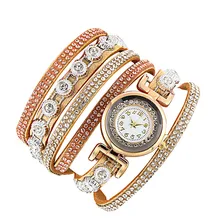Clock Women Fashion Casual Analog Quartz Women Rhinestone Watch Bracelet Watch Gift Beautiful High Qulity Hot Selling M1