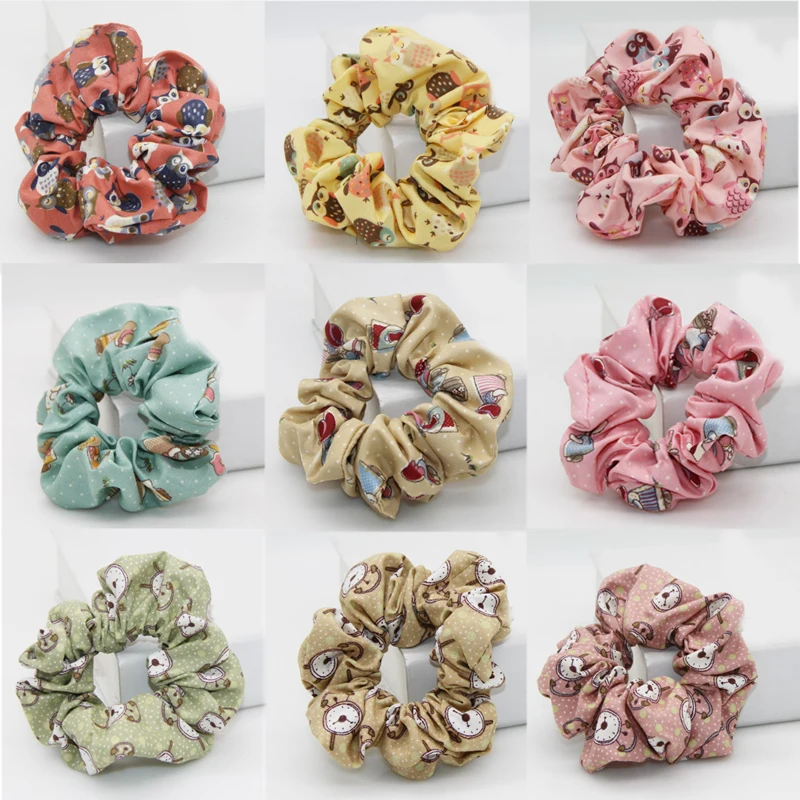 

Fashion 1PC Cartoon Animal Hair Rope Cotton Scrunchie Girls Elasticity Women Flower Hair Ring Rubber Band Hair Accessories