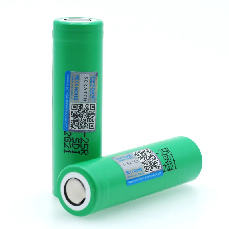 VariCore 18650 2500 mAh аккумуляторная батарея 3,6 V INR1865025R 20A разрядные батареи для использования в электронных сигаретах