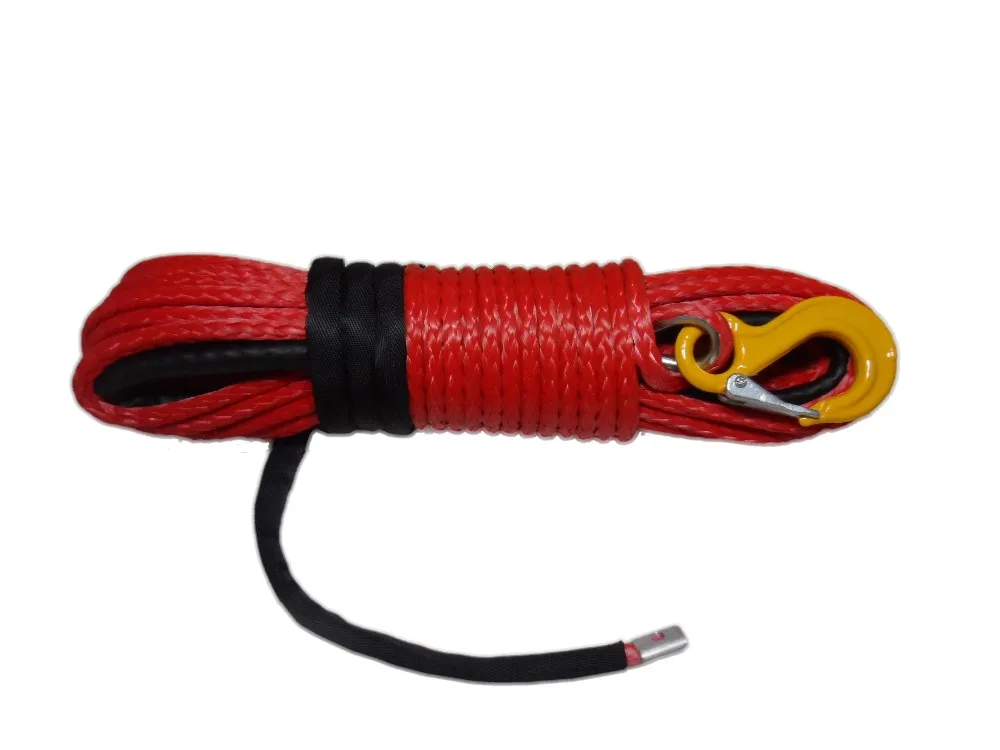 Free Shipping 10mm*30m Red Synthetic Winch Rope,Boat Winch Cable,Towing