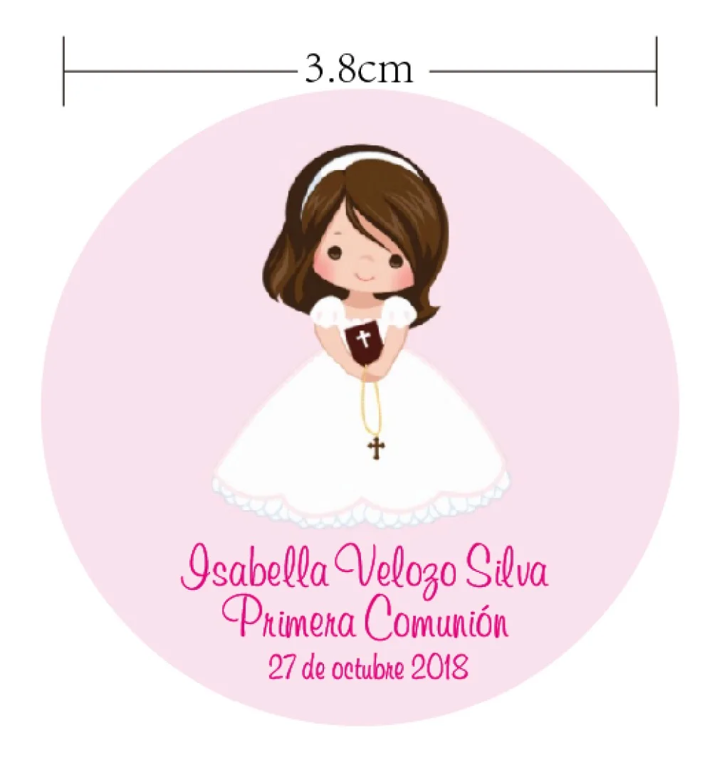 

3.8cm Girl First Communion Stickers Envelope Seals