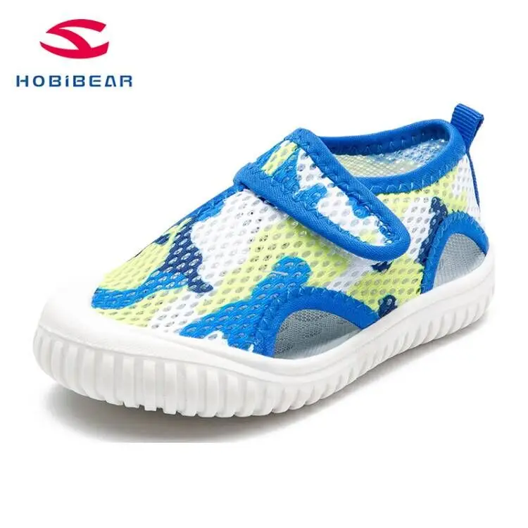 HOBIBEAR/сандалии для маленьких мальчиков и девочек; дышащие легкие милые летние кроссовки; Повседневная прогулочная обувь для маленьких детей; GTU028 - Цвет: Blue