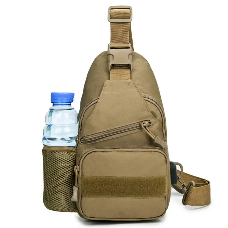 

Men Tactical Shoulder Bag Military Chest Sling Pack with USB Charging Port for Trekking Camping Hiking Walking Travel Supplies