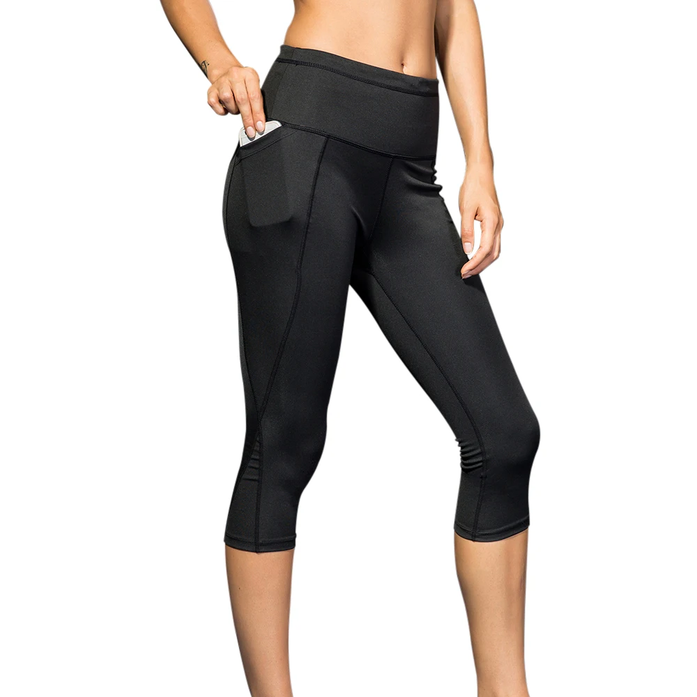 

Women High Waist Capris Yoga Pants 4 Way Stretch Tummy Control Workout Running Fitness Yoga Pants Leggings with Pocket