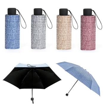 

Mini Pocket Umbrella UV Small Umbrellas Portable 5 Folding 18cm Length Parasol Umbrella 10K Sunny Umbrella