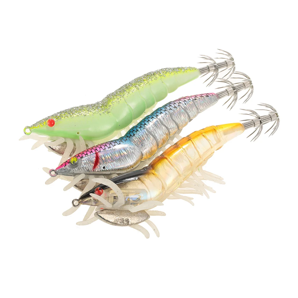 3pcs Noctilucent Shrimp Lure 12cm/21g Night Fishing Lure Prawn Squid