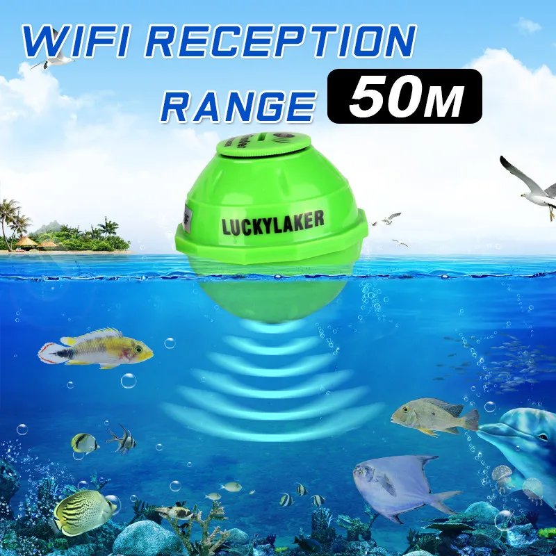 Lucky FF916 мобильного телефона операционной fishfinder эхолот для рыбалки глубже Беспроводной Wi-Fi глубина эхолот 130 футов Рыбалка эхолот