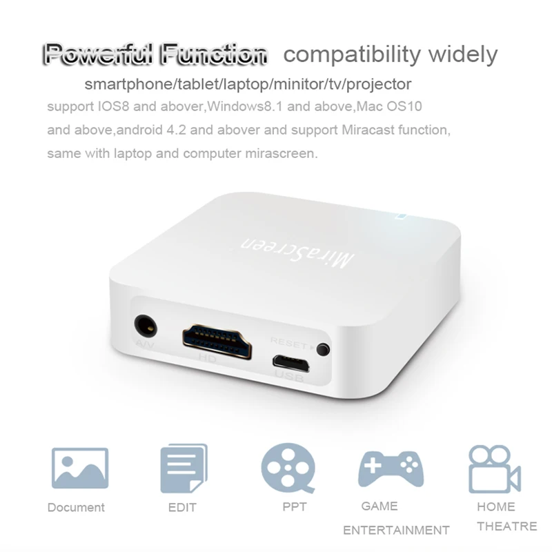 

NEW Mirascreen x7 Car wifi display adapter AM8252B chromecast for streaming media HDMI+AV PORT android tv stick for IOS/PC/MA