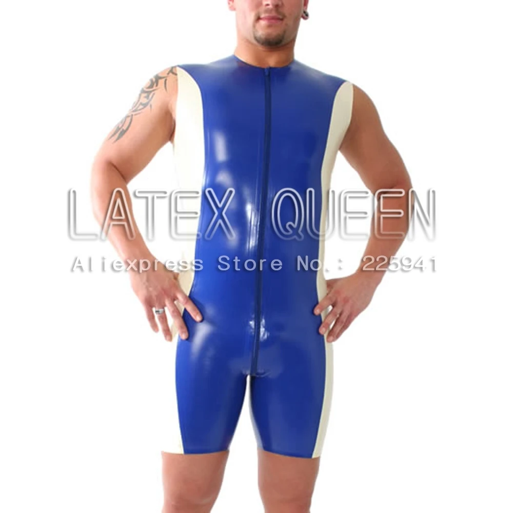 Для мужчин мода рукавов латекс боди костюм купальный