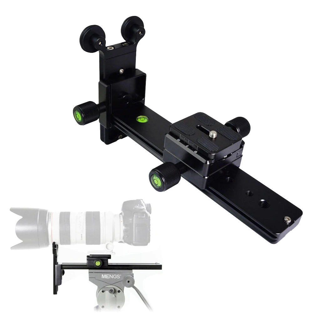 MENGS Aluminum CNC Adjustable Telephoto Zoom Lens Support Rail Bracket