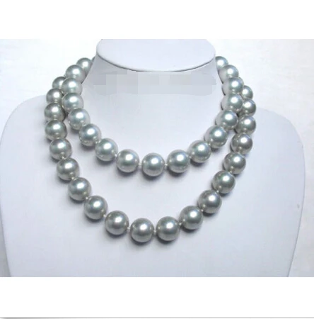 jewe 16mm pearls noble shell genuine necklace fast gray fine sea round natural south