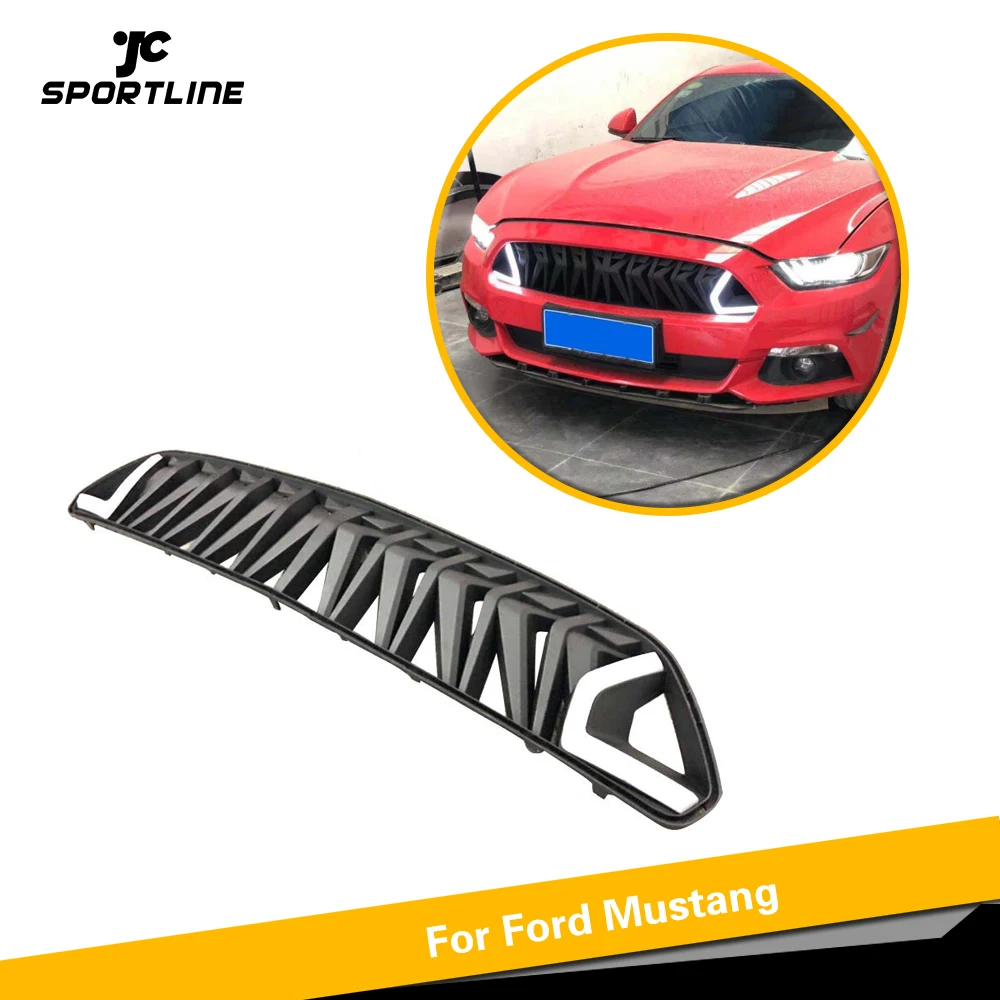 

Grill with Lights For Ford Mustang 2015 2016 2017 Front Bumper Mesh Grille ABS Racing grill