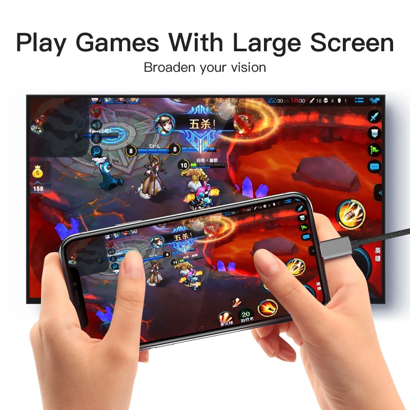 Vention HDMI кабель для iPhone 8Pin к конвертер адаптер цифровой av смартфонов iPad TV 1080P USB