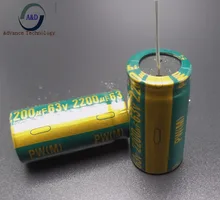 2pcs/lot 63V 2200UF 18*35 high frequency low impedance aluminum electrolytic capacitor 2200uf 63V