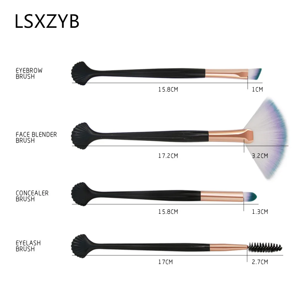 Shell brushes size