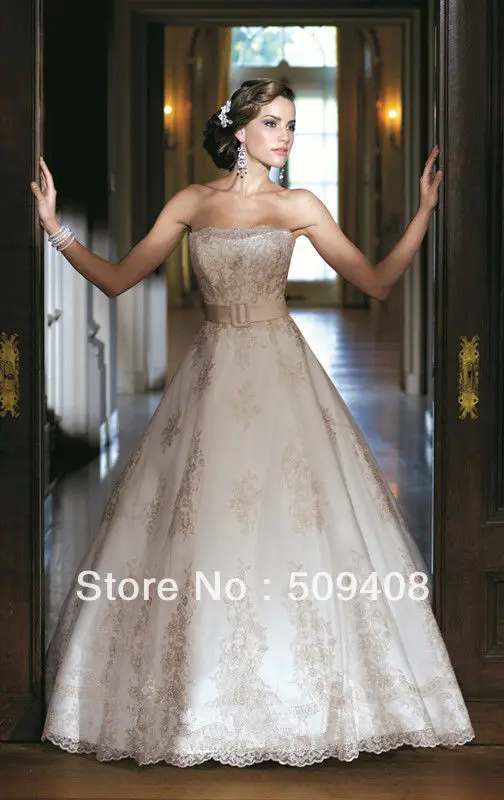 2014 White/Iovry Lace Zipper Chapel train off the shoulder Ball gown Wedding Dress/ Gown dress Custom-made | Свадьбы и торжества
