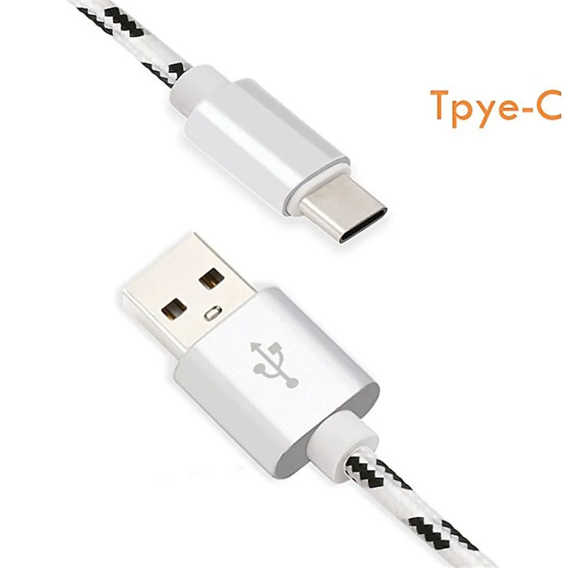 Type-C USB Cable 1m Fast Charging Nylon C Sync Data Adapter Charger for Huawei honor 8 9 note samsung S8 S9 plus LG | Мобильные