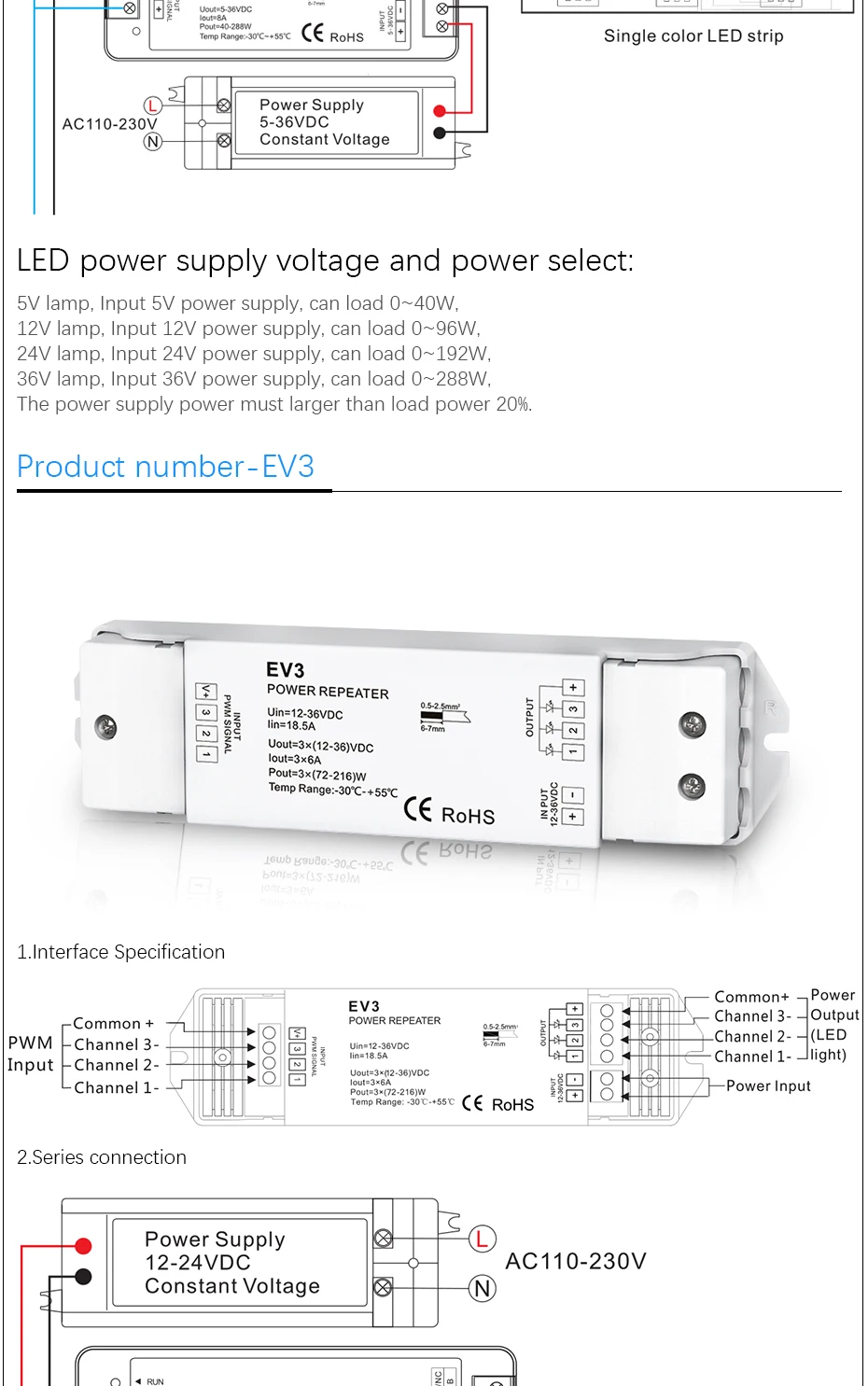 DC5-36V EV1 EV3 EV4 постоянного Напряжение Мощность усилитель светодиодный повторитель мощности с ШИМ для Светодиодный 1CH 3CH 4CH Светодиодная лента LED освещение лампы противотуманных фар