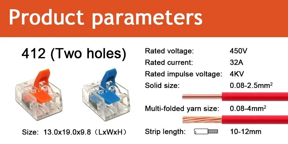 Продукт 412-415 27 шт./кор. электрические зажимы проводки бытовые провода соединители быстрые клеммы для подключения проводов