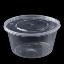 15oz пыле Пластик чаша одноразовые супница с крышкой Коробки для обедов BPA бесплатно Еда упаковка 50 компл./лот DEC007