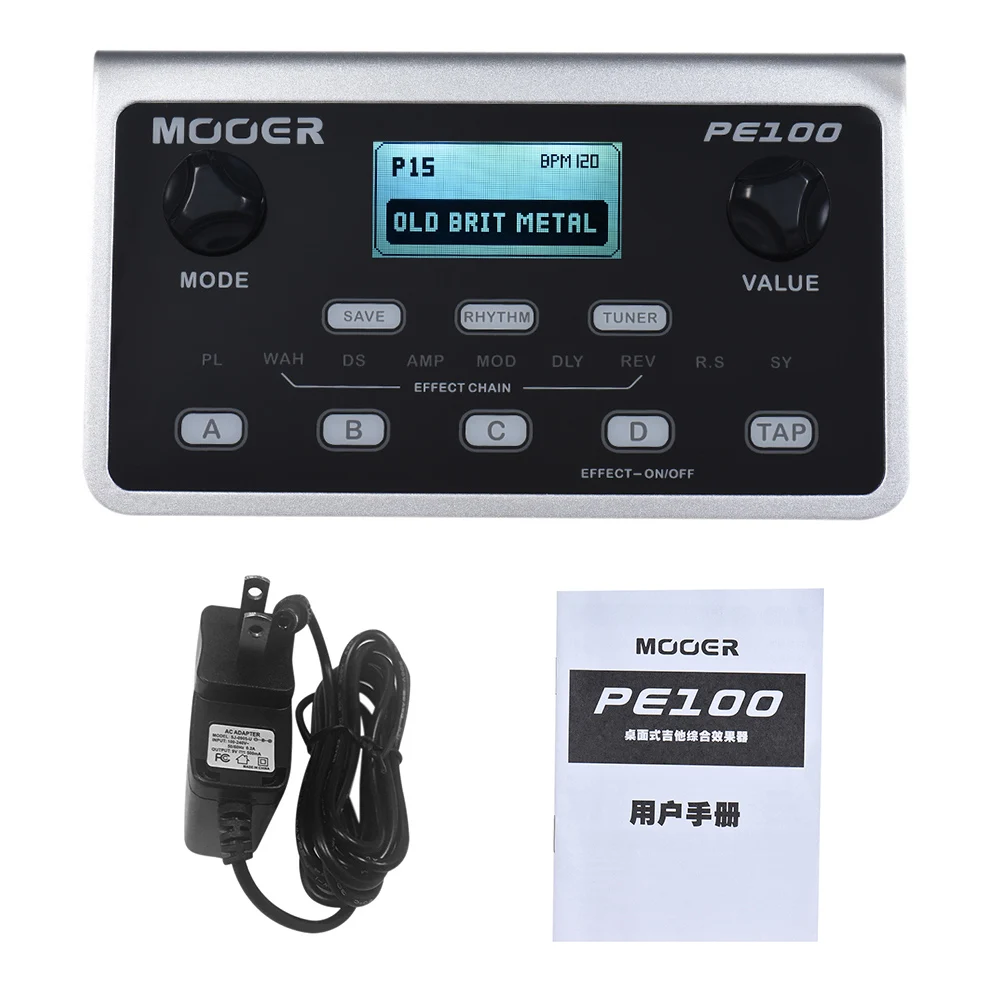 MOOER PE100 портативный мульти эффекты процессор гитары педаль эффектов 39 40