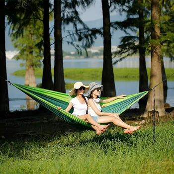 

Free Shipping 1 Set Portable 300 kg Load-bearing Outdoor Garden Hammock Hang Bed Travel Camping Swing Survival Outdoor Sleeping