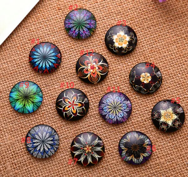 12 мм 14 16 30 Южная Корея узор Круглый ручной работы фото стекло кабошоны и DIY Кабошон