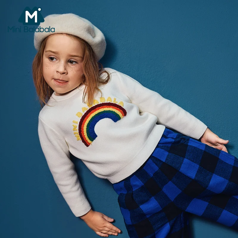 Mini Balabala/осенне зимний свитер для мальчиков вязаный с Бэтменом маленьких теплый
