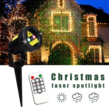 

Outdoor Christmas Laser Spotlight Light Star Projector Showers Waterproof IP65 Holiday Garden Decoration With Remote Controller