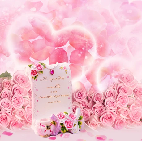 10x10ft happy valentine day light pink rose flowers love wedding happy wedding background