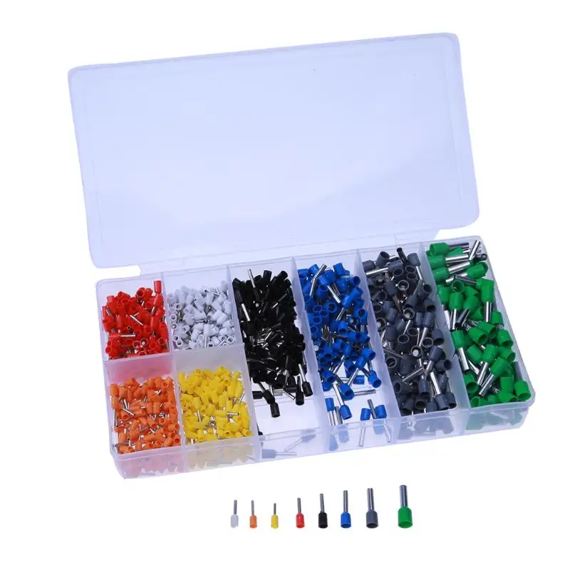 

800pcs Electrical Bootlace Copper Ferrules Terminal Kit Cable Wire Copper Crimp Connector Insulated Cord Pin End Tube Terminals