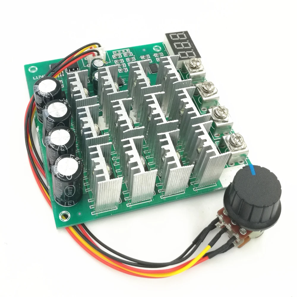 DC 10 55V PWM контроллер скорости двигателя постоянного тока 3000W 12V 24V 36V 40V 50V 60A