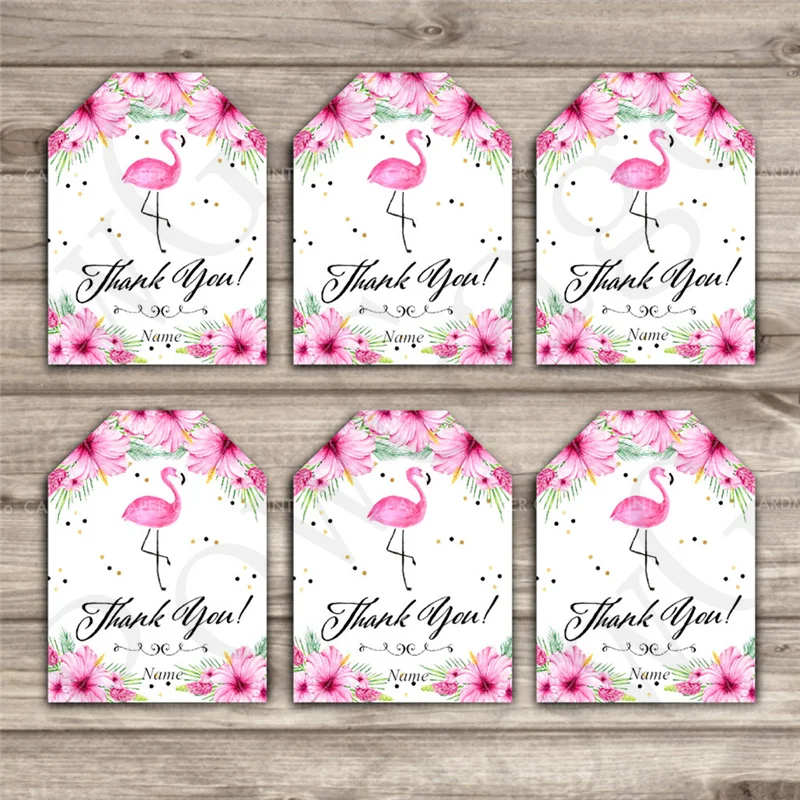 Customized Personalized Flamingo Tags Favor Tags Thank You ...