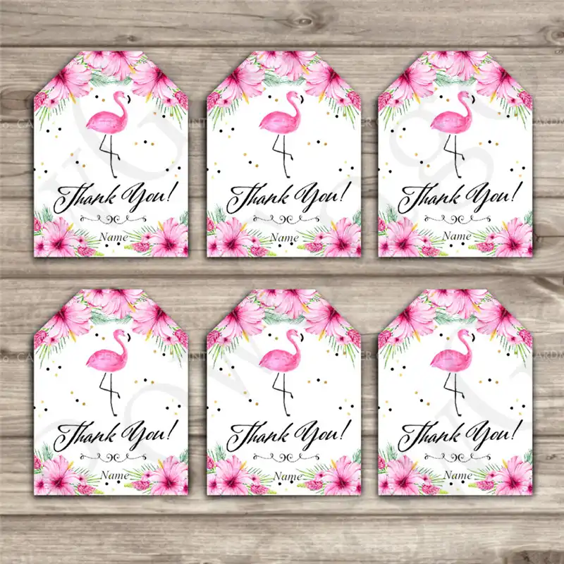 Custom Twin Baby Shower Thank You Cards Personalized Twin Baby Thank Yous Flamingo Twins Baby Thank You Cards Eggs in Nest Set of 10