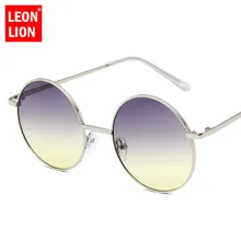 LeonLion круглые металлические солнцезащитные очки для женщин карамельных цветов зеркальные солнцезащитные очки для мужчин морская пленка Oculos Feminino Винтажные Солнцезащитные Очки