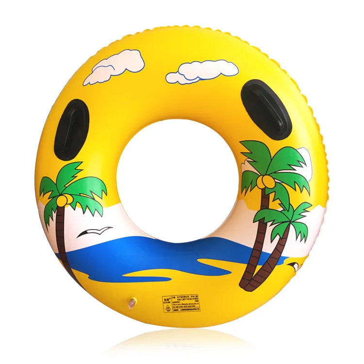 Мультфильм кокосовое дерево круг для плавания взрослый перил круг для плавания кокосовое дерево ручка утолщенный круг для плавания