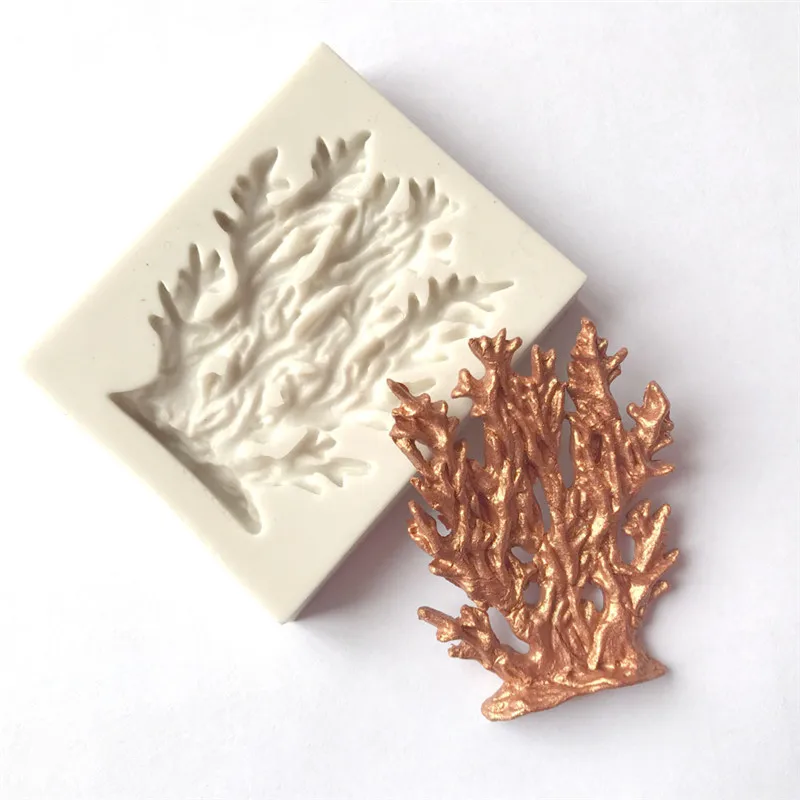 

4YANG Coral Fondant Mold Cake Decorating DIY Chocolate Baking Mould Tool 3D Silicone Molds Fondant Cake Decorating Tools