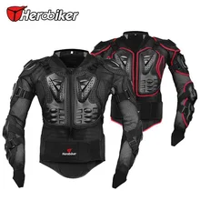 HEROBIKER Breathable Motorcycle Body Armor Jacket protector moto accessories Motocross body Protective Gear Black/Red