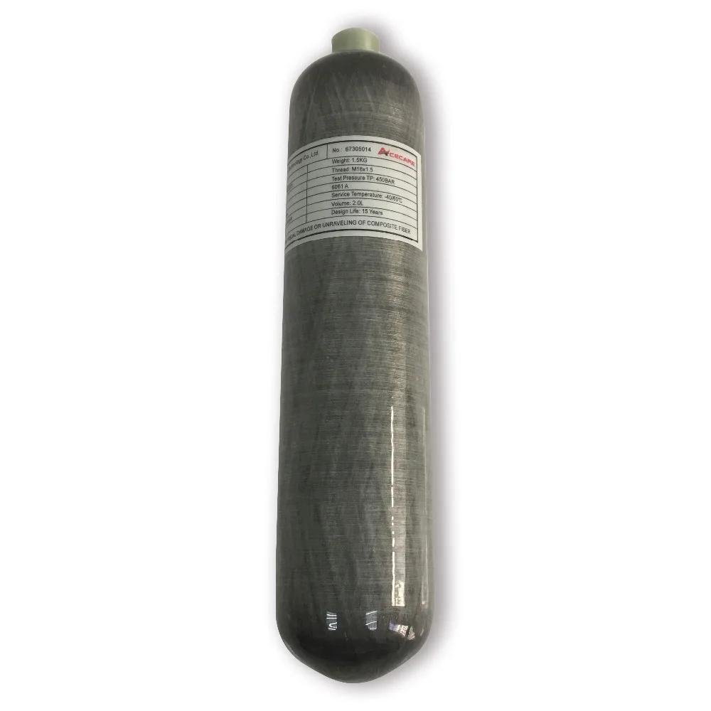AC102 2L HPA Paintball Tank 300BAR 4500psi Carbon Fiber Scuba Tank Air Cylinder Pcp Bottle Cylinder Air Soft Pistols Acecare