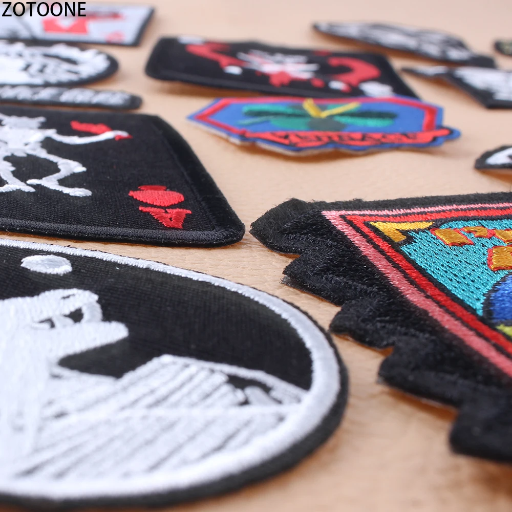 Нашивки ZOTOONE в стиле панк с черепом для покера наклейки одежды сделай сам на