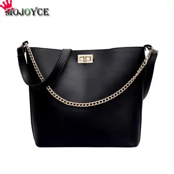 

Women Chain Large Bucket Leather Handbags Shoulder Bag Women Top-handle Totes Crossbody Bags