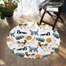Постельные принадлежности Outlet милые кошки круглый ковер Мультфильм Напольный коврик для детей акварельный рисунок питомца коврики животных игровой коврик alfombra infantil