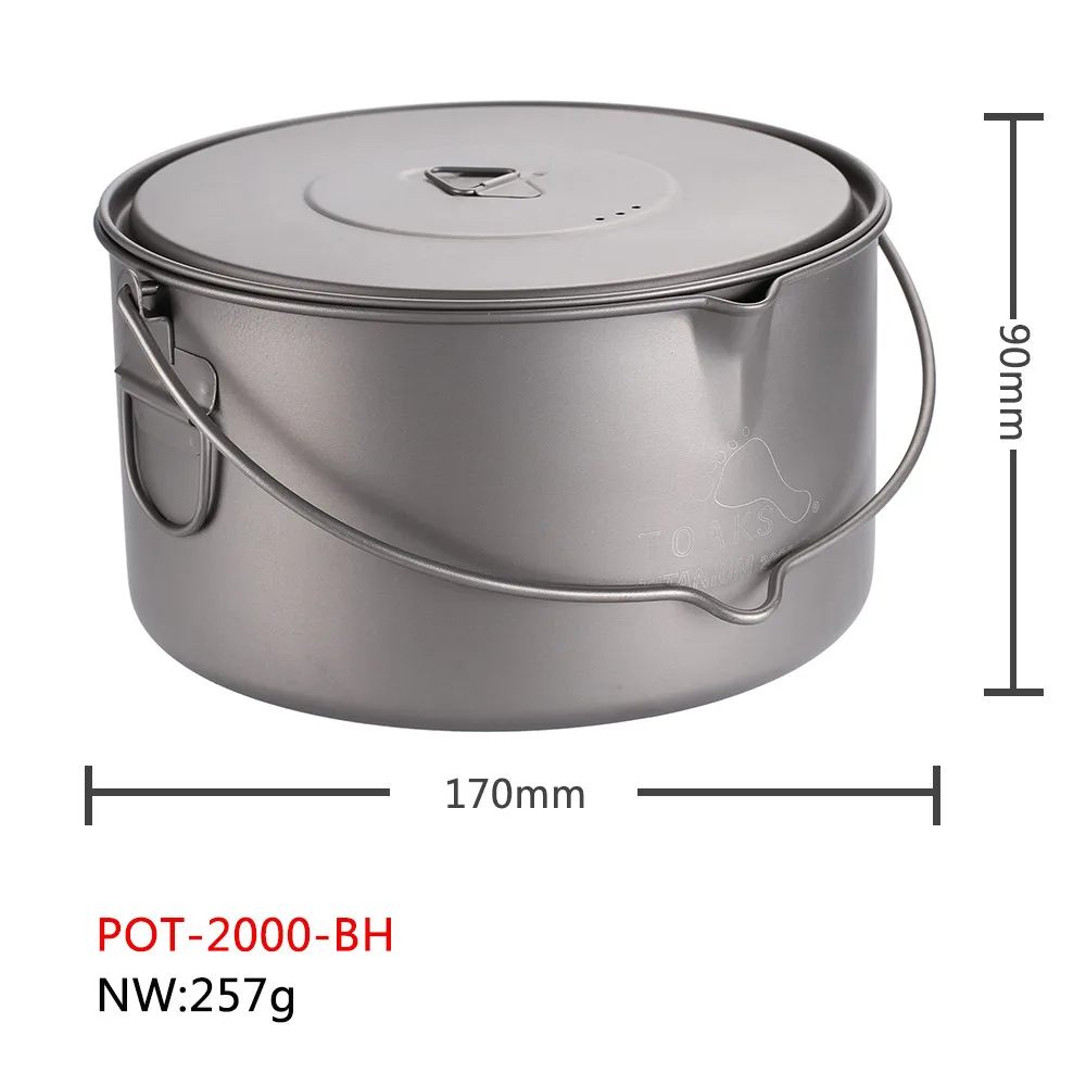 TOAKS de titanio olla con colgar mango plegable para acampar al aire libre de utensilios de cocina de Picnic colgar olla ultraligero 1100 ml 1300 ml 1600 ml 2000 ml TOAKS de titanio olla con colgar mango plegable para acampar al aire libre de utensilios de cocina de Picnic colgar olla ultraligero 1100 ml 1300 ml 1600 ml 2000 ml