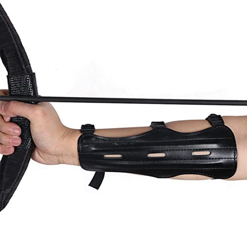 

Mounchain Traditional Leather Protective Arm-guard Equipment for Sporting Three-band Arm-guard