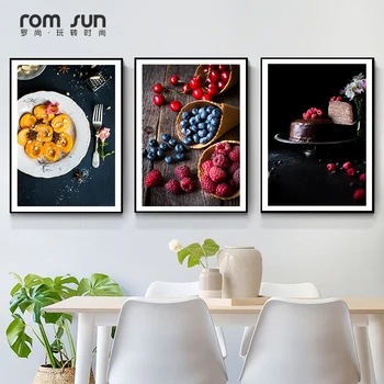 

Nordic Style Dessert Fruit Photography Canvas Painting Posters Print Modern Wall Art Pictures For Dinning Room Kitchen Cafe